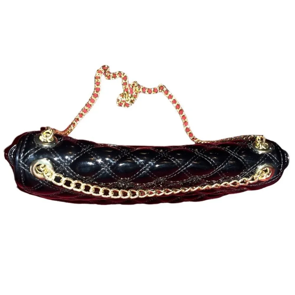 Anne Klein Ak Anne Klein Black Purse With Gold Chain - Women | Color: Black - Picture 3 of 12